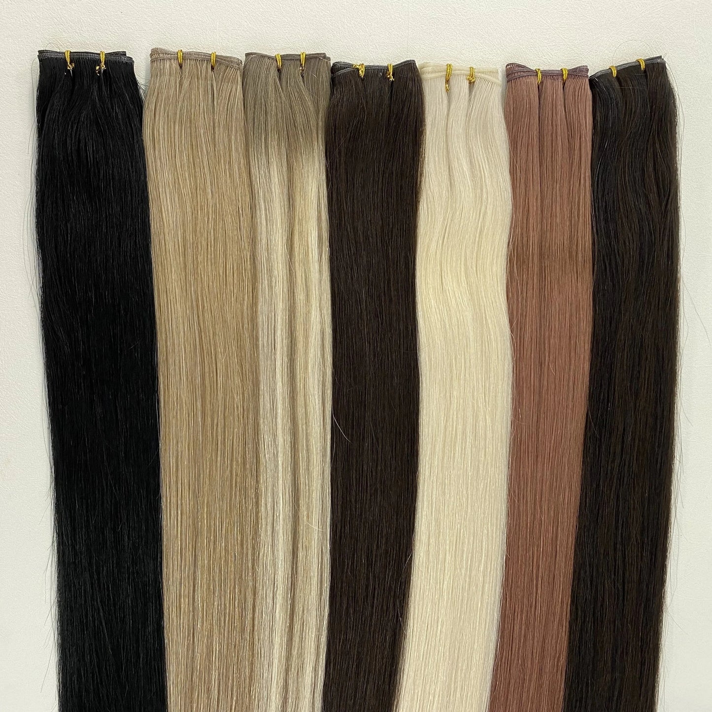 Factory Hot Selling 100% Human Virgin Remy Cuticle aglined Russian Hair Can be cut Genius weft hair extensions