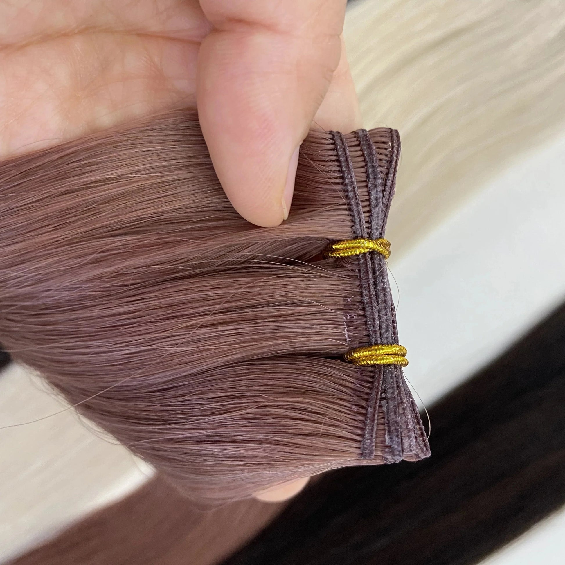 Factory Hot Selling 100% Human Virgin Remy Cuticle aglined Russian Hair Can be cut Genius weft hair extensions