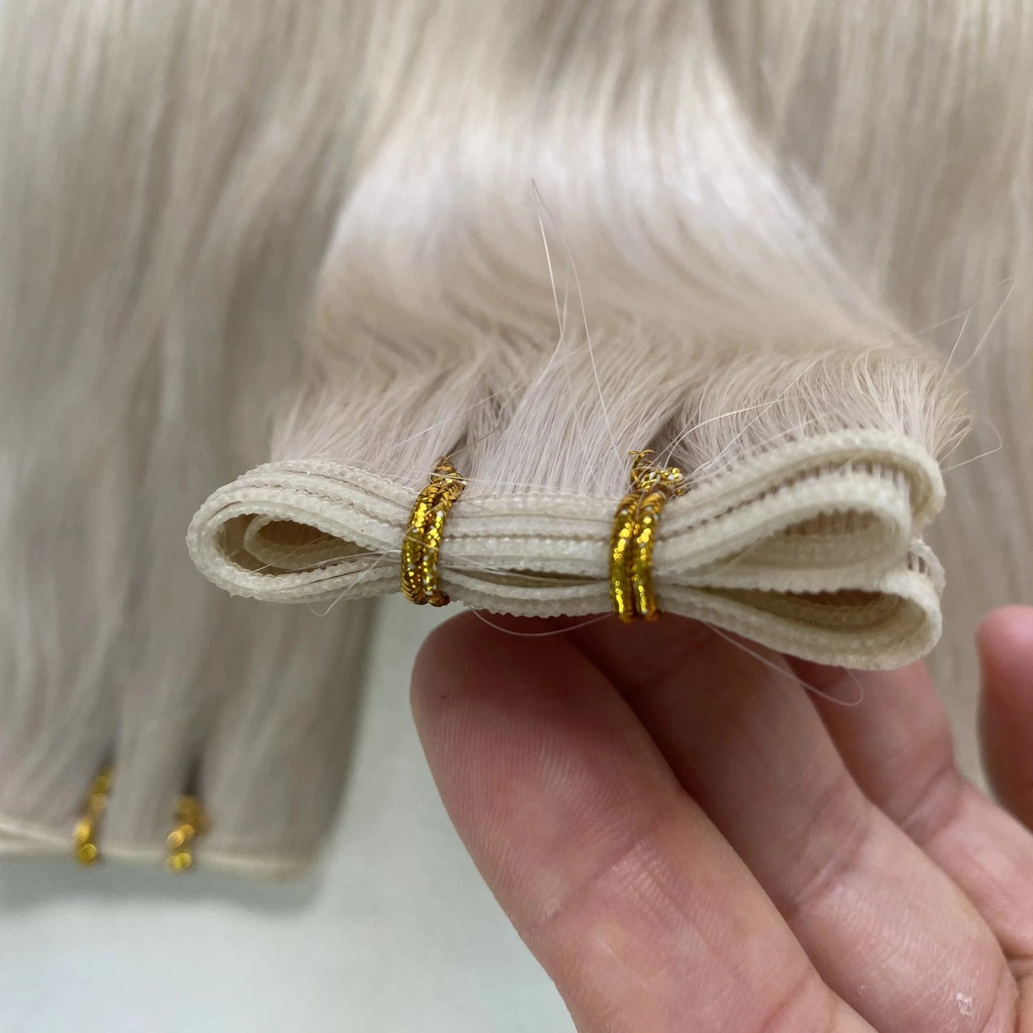 Factory Hot Selling 100% Human Virgin Remy Cuticle aglined Russian Hair Can be cut Genius weft hair extensions