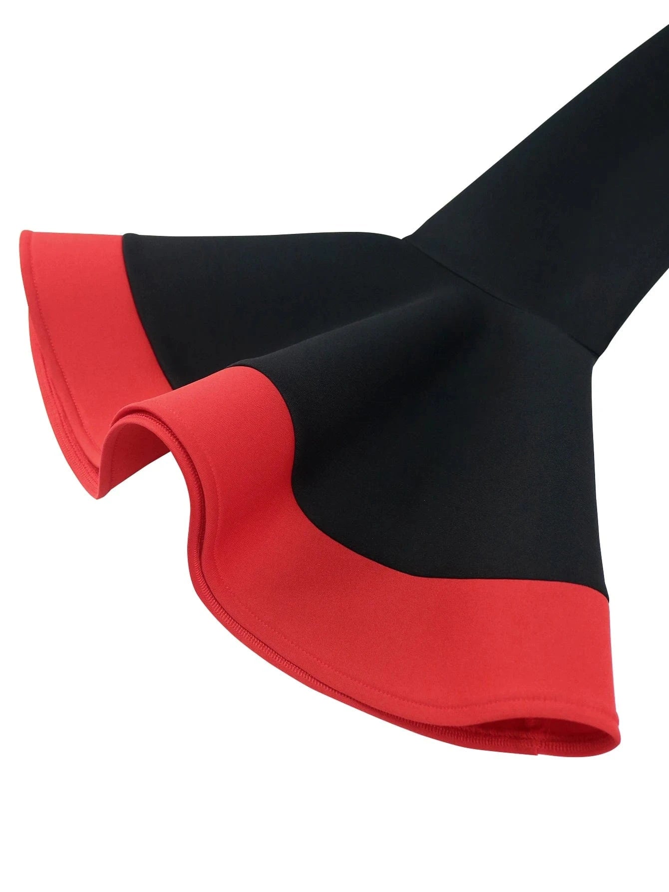 Factory Long Flare Sleeve Contrast Color Women Midi Evening Dresses