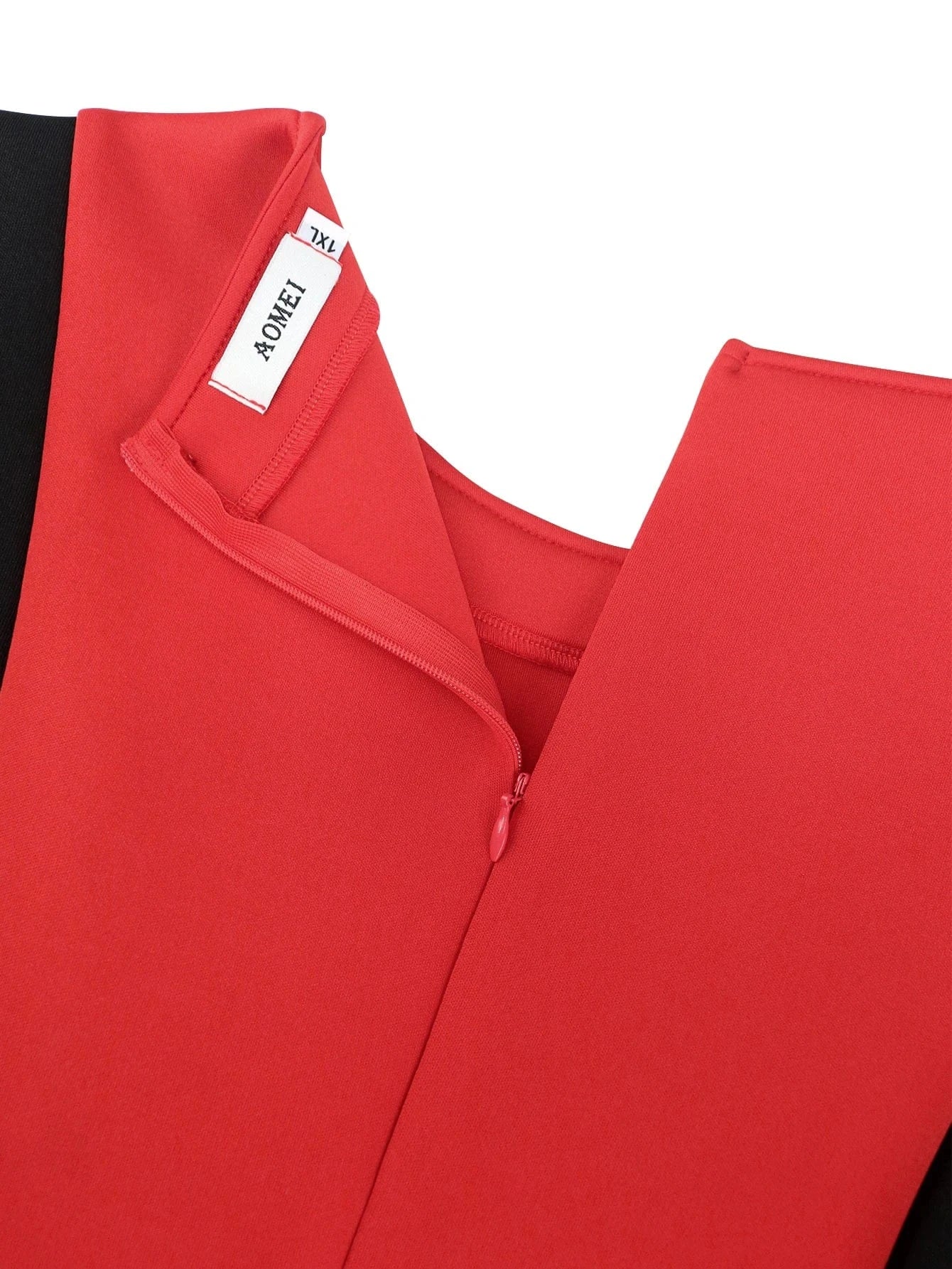 Factory Long Flare Sleeve Contrast Color Women Midi Evening Dresses