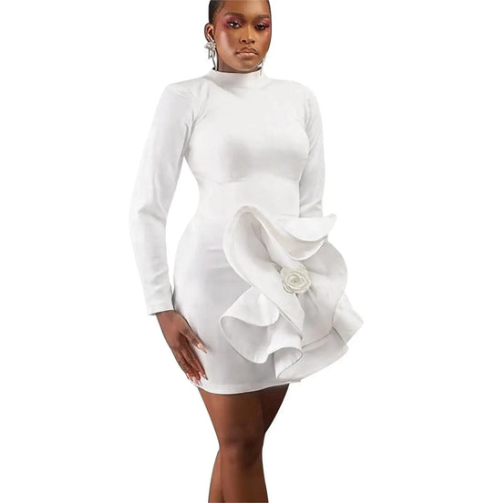 Factory Long Sleeve Backless Large Flower Plus Size Girl Party Dresses