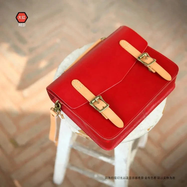 Factory Price Leather Ladies Messenger Bag Genuine Cowhide Leather Vintage  Messenger Bag For Women