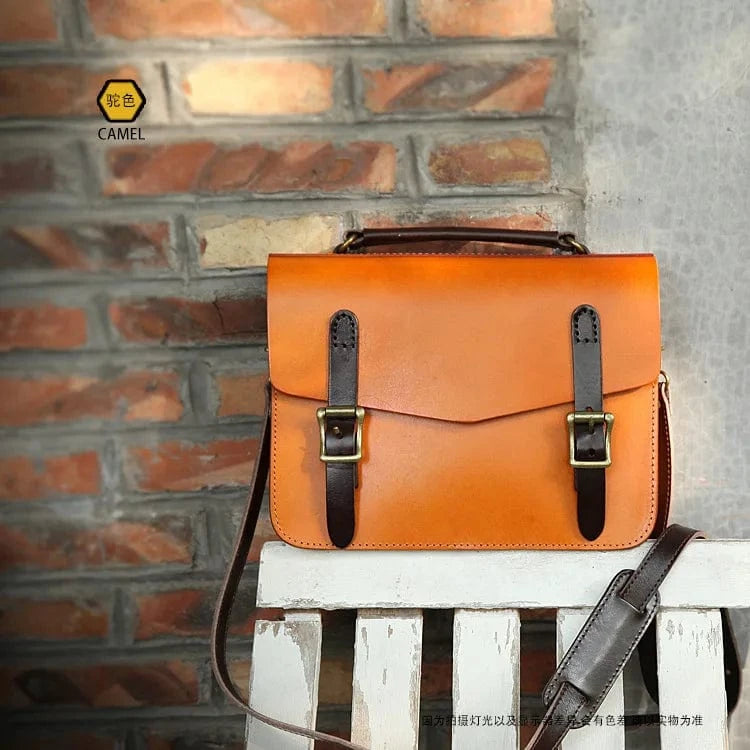 Factory Price Leather Ladies Messenger Bag Genuine Cowhide Leather Vintage  Messenger Bag For Women