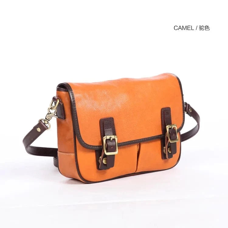 Factory Price Women's Leather Messenger Bag  Vintage Style Soft Genuine Cowhide Leather Messenger Bag