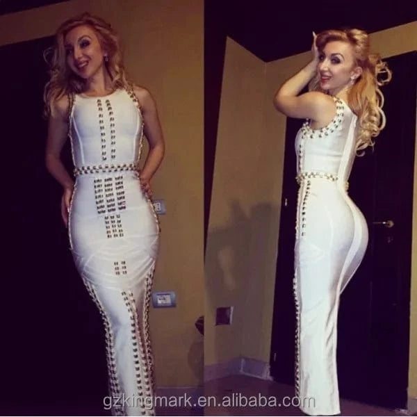 Factory Stock Beading Kim Kardashian Celebrity Bodycon Bandage Party Dresses