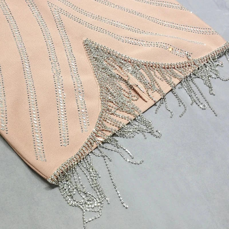 Factory Stock Cheap Beading Bodycon Sexy Celebrity Bandage Dresses