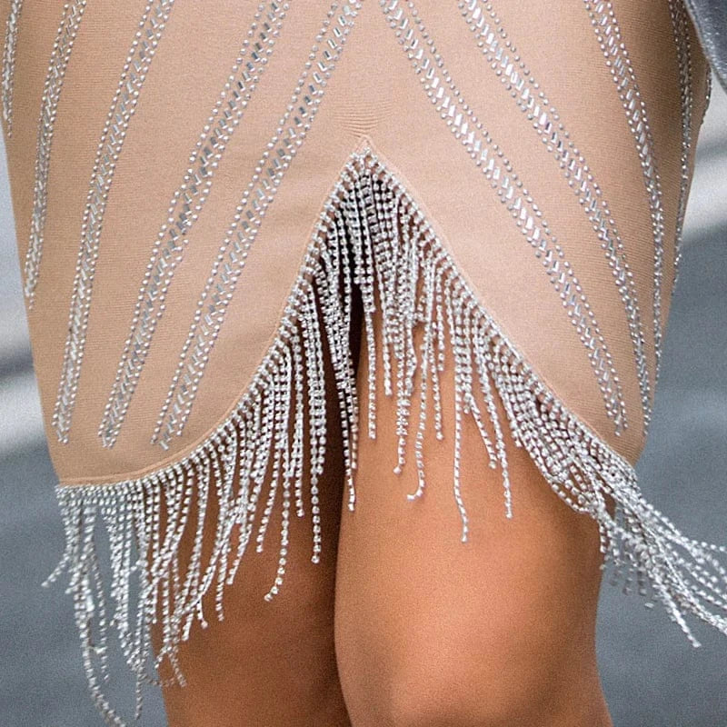 Factory Stock Cheap Beading Bodycon Sexy Celebrity Bandage Dresses