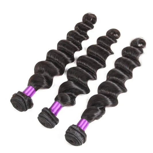 Factory Supplier Raw Virgin Brazilian Human Hair Closure Black Extension Loose Deep Wave Bundles On Sale