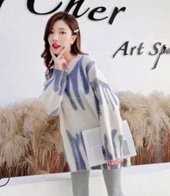 Factory Wholesale 2022 Classic Leopard Print Lazy Pullover Sweater Women Fall New Loose Printed