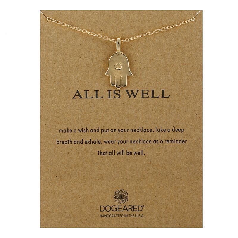 Factory Wholesale Cheap Chain Dainty Charm Lucky Best Wishes Gift for Mother's Day Gold Plated Thin Necklaces with wish card
