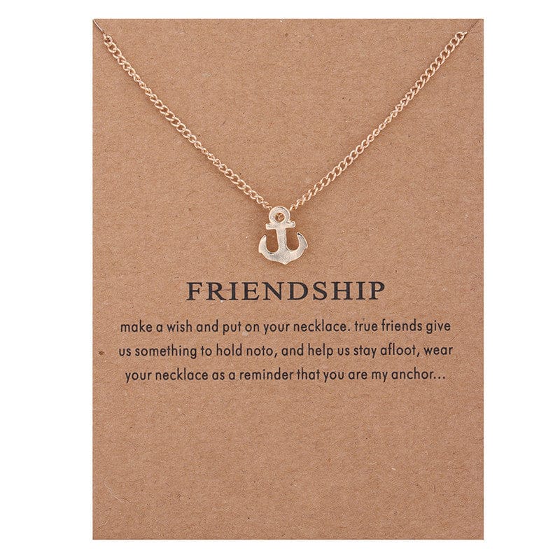 Factory Wholesale Cheap Chain Dainty Charm Lucky Best Wishes Gift for Mother's Day Gold Plated Thin Necklaces with wish card