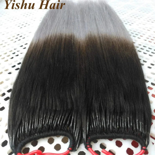 Factory wholesale cheap remy human hair prebonding ombre colour I/u/v/flat tip/nano ring hair extensions