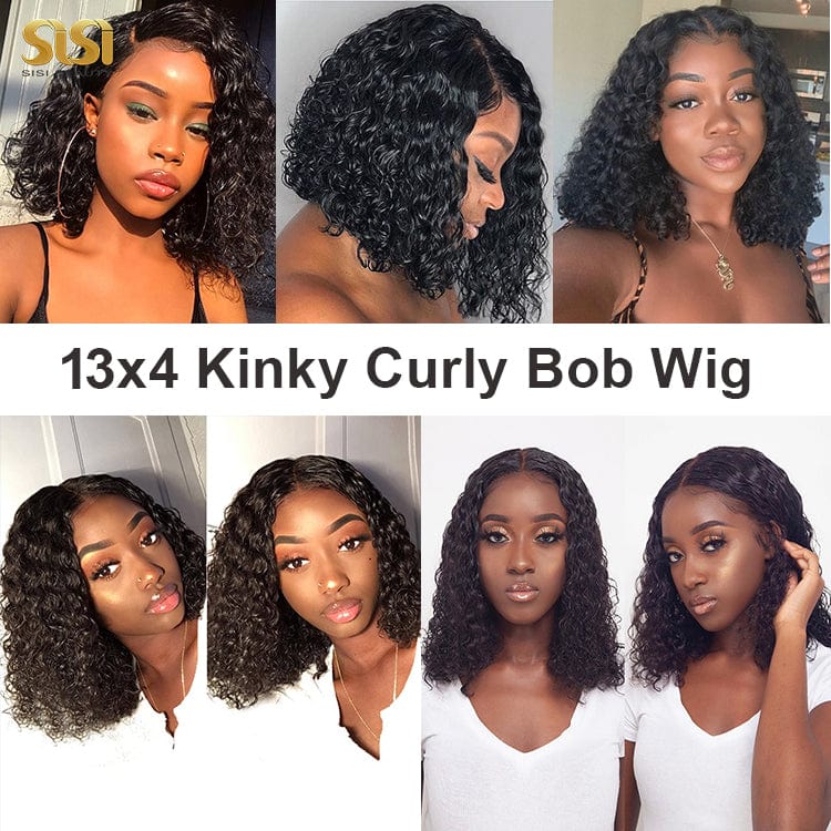 Factory Wholesale Color Bob Wigs Human Hair, Brazilian Bob Lace Wig, Curly Short Bob Wigs 100% Human Hair