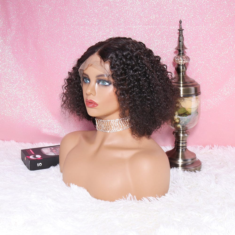 Factory Wholesale Color Bob Wigs Human Hair, Brazilian Bob Lace Wig, Curly Short Bob Wigs 100% Human Hair