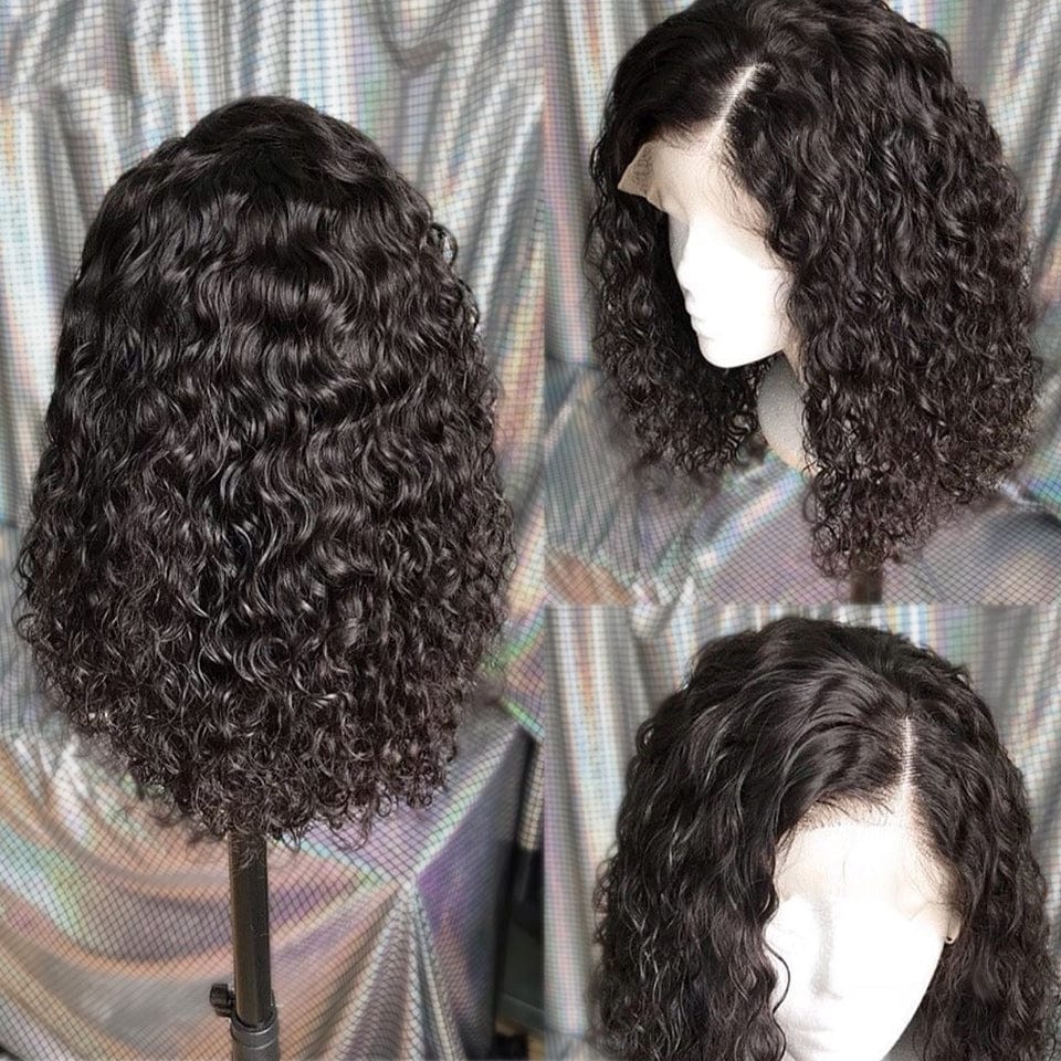 Factory Wholesale Color Bob Wigs Human Hair, Brazilian Bob Lace Wig, Curly Short Bob Wigs 100% Human Hair