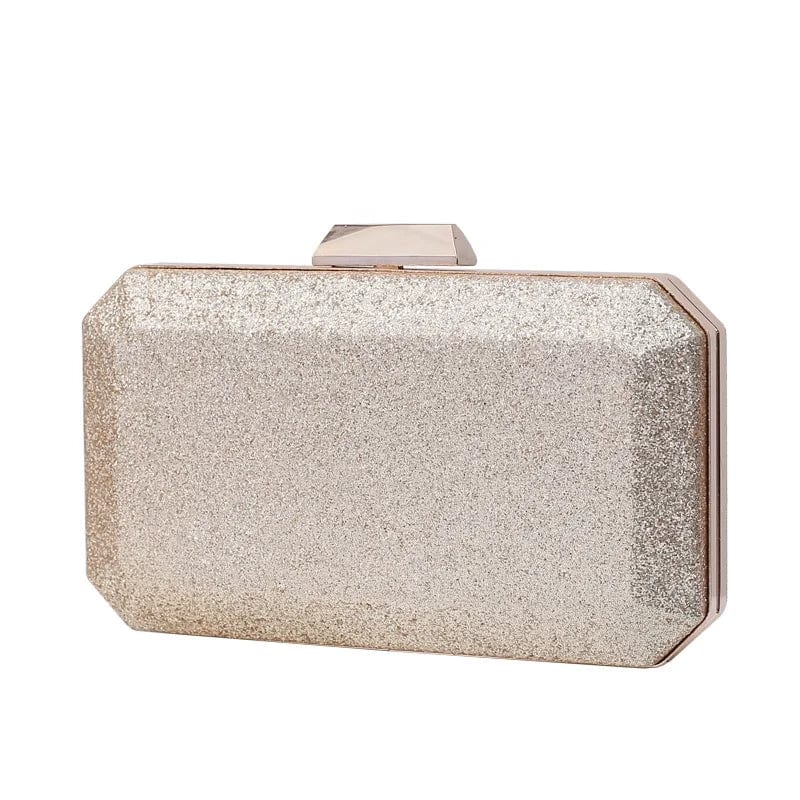Factory wholesale ladies fashion party wedding shiny glitter golden clutch evening bags