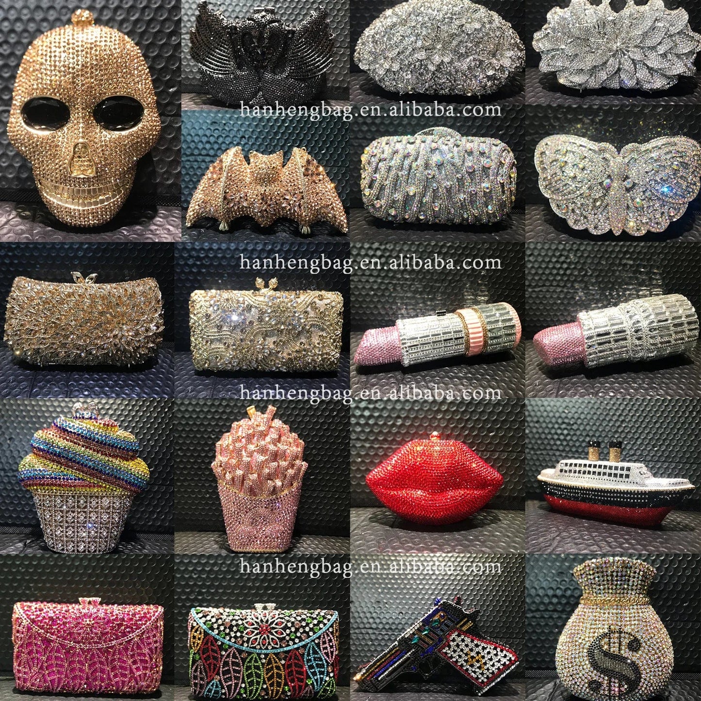 Factory Wholesale Price Rhinestone Bags Luxury Handbag Diamond Women Cat Handbags Purse Evening Crystal Bag