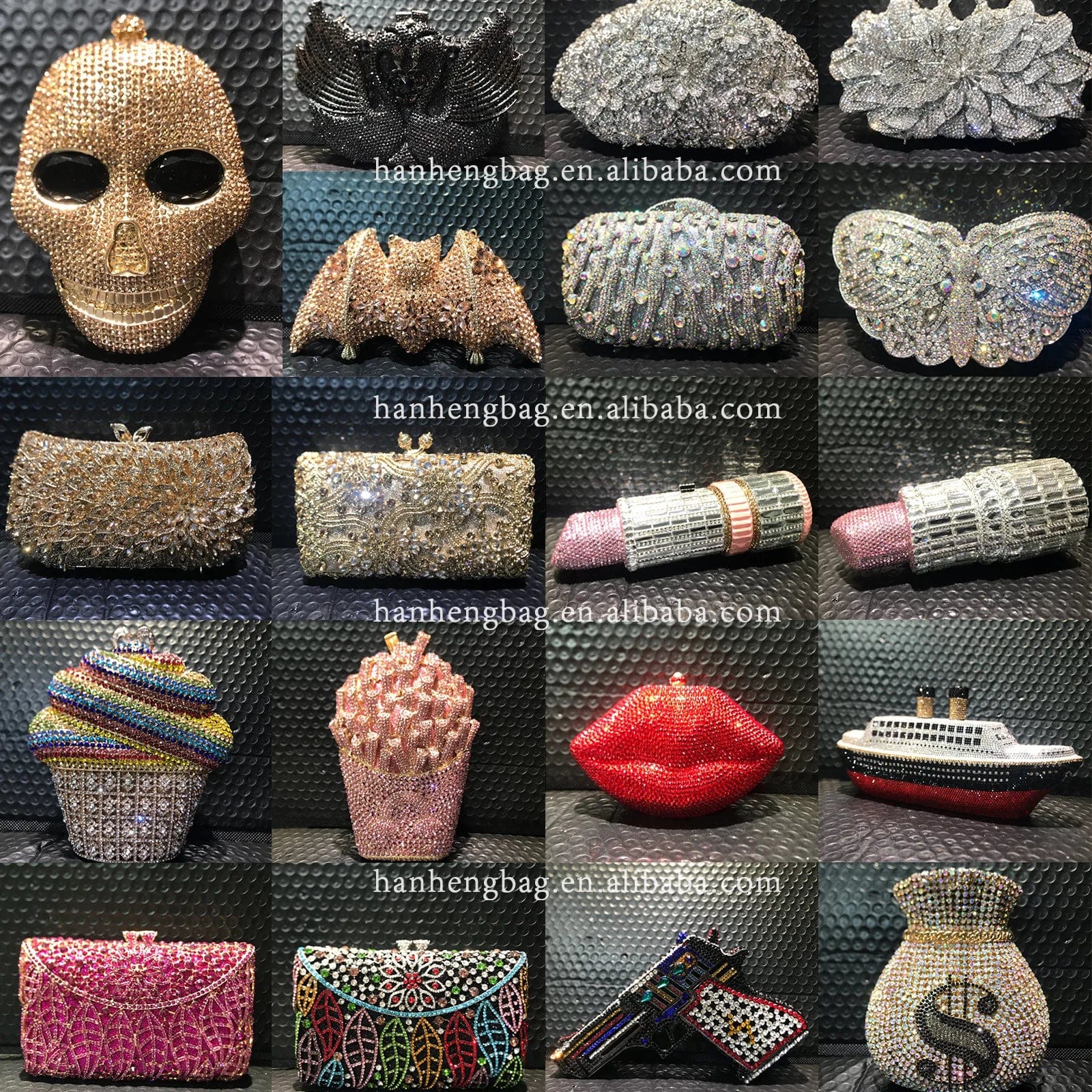 Factory Wholesale Price Rhinestone Bags Luxury Handbag Diamond Women Cat Handbags Purse Evening Crystal Bag