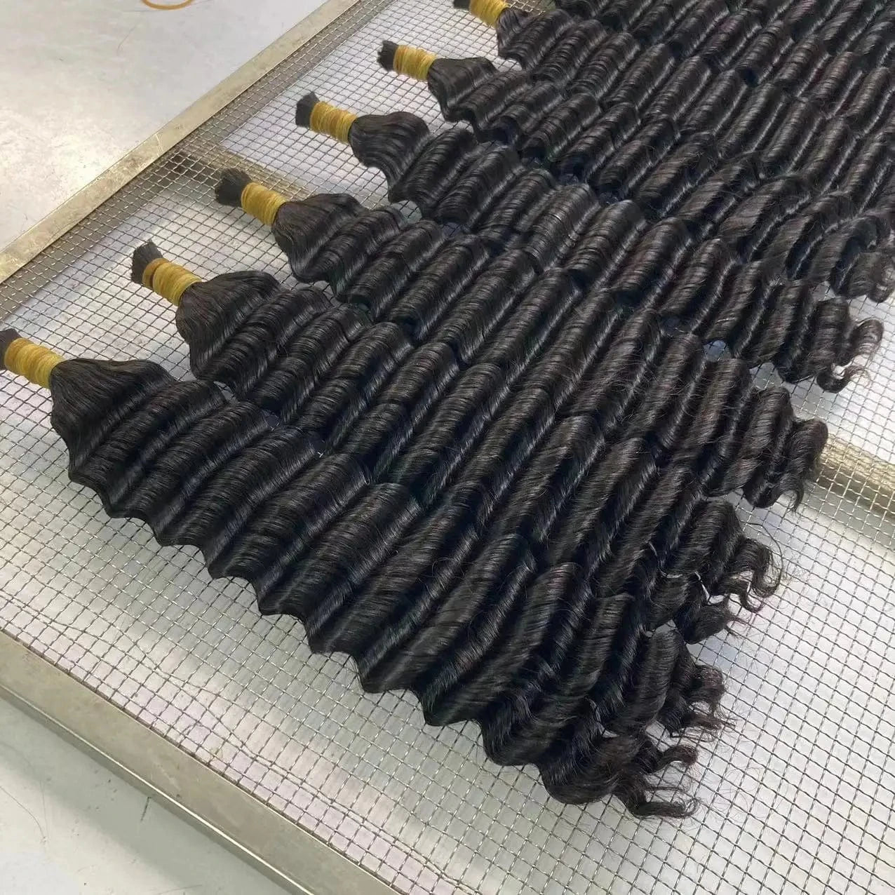 Factory wholesale remy virgin human hair bulks deep wave water wave double drawn bone straight bulk human hair for braiding hair