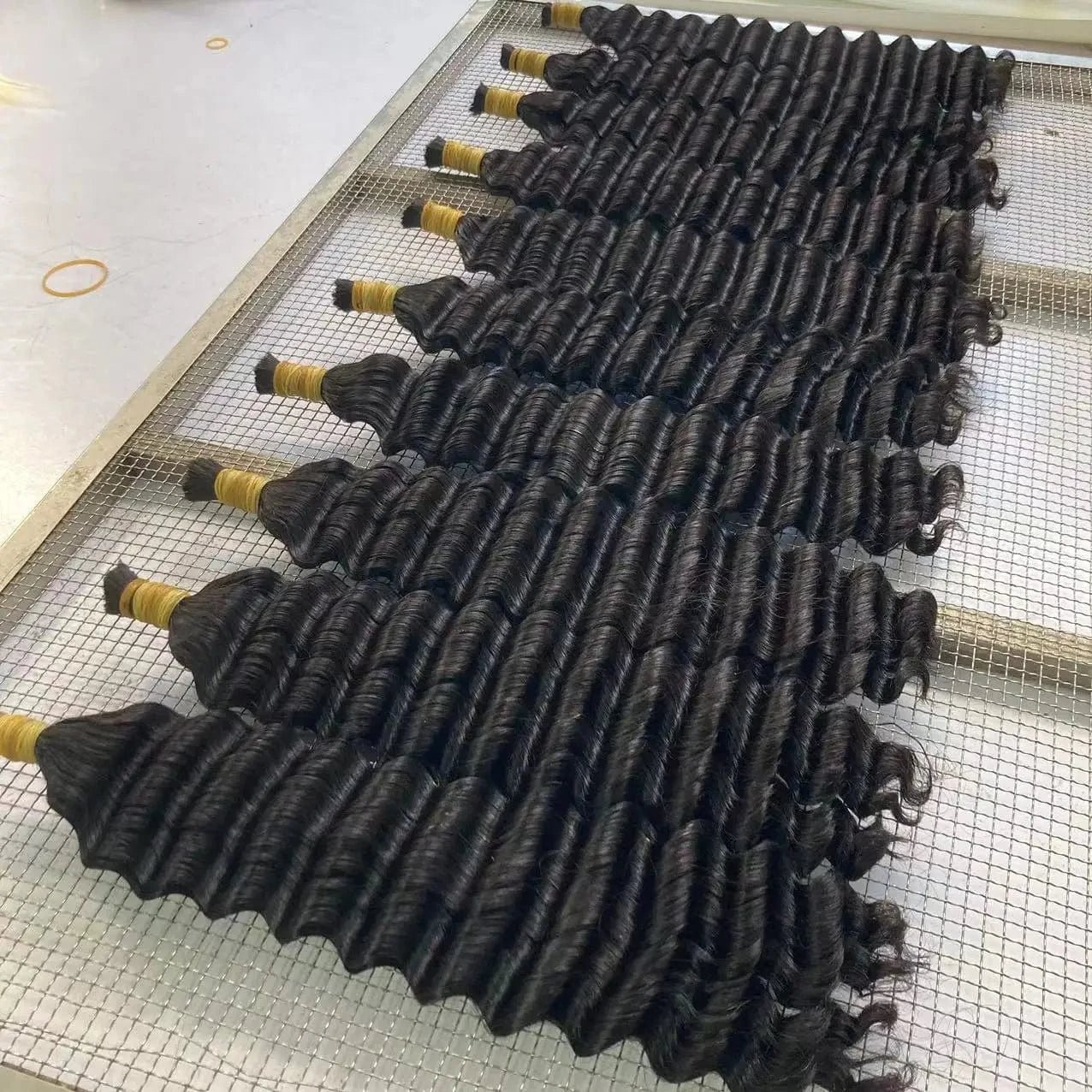 Factory wholesale remy virgin human hair bulks deep wave water wave double drawn bone straight bulk human hair for braiding hair