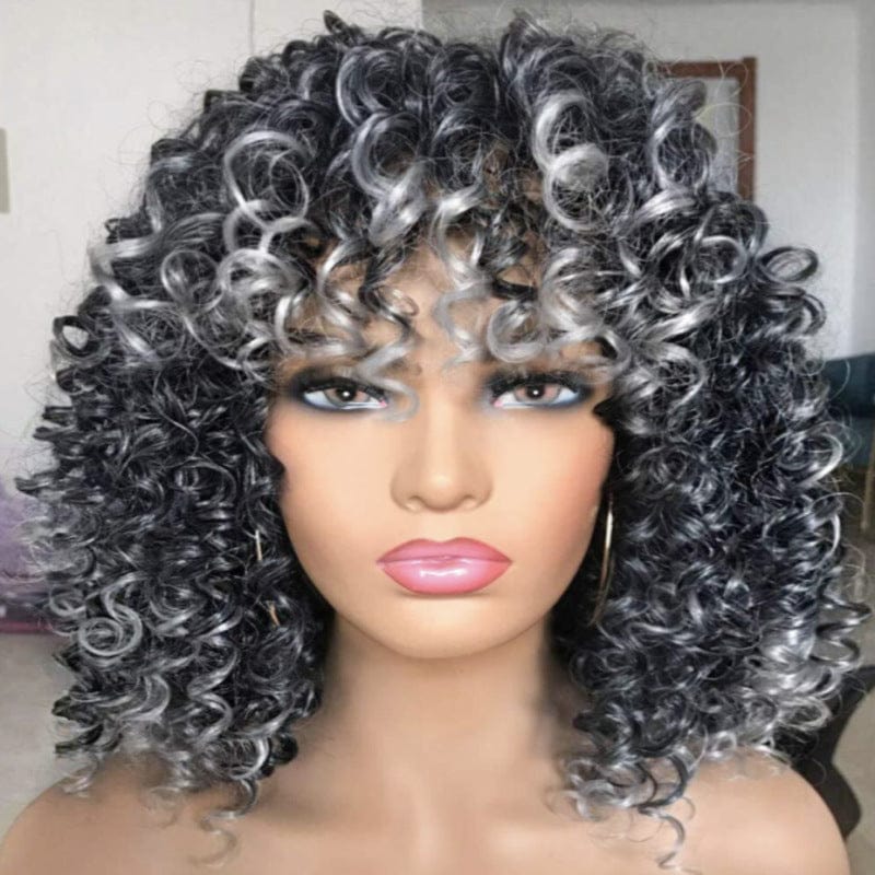 Factory Wholesale Short Curly Hair African Lady Human Hair Wig Explosion Virgin Hair HD Full Lace Wig