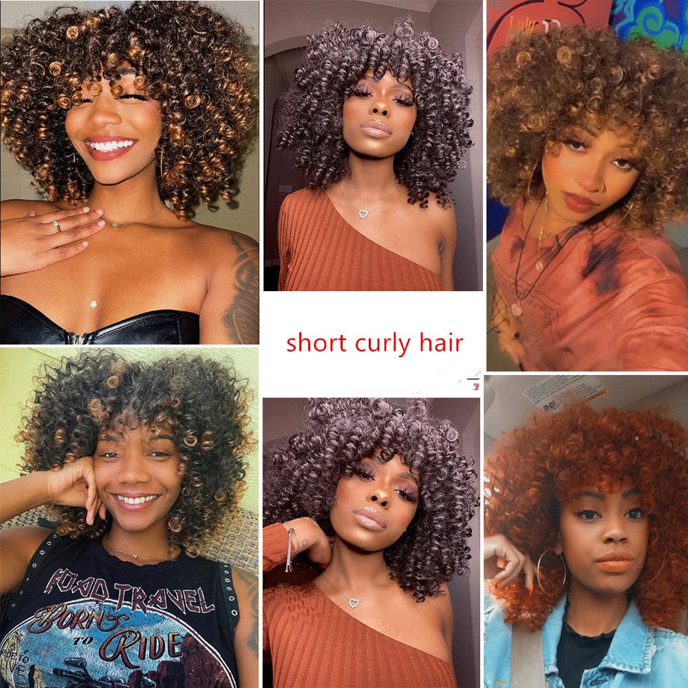 Factory Wholesale Short Curly Hair African Lady Human Hair Wig Explosion Virgin Hair HD Full Lace Wig