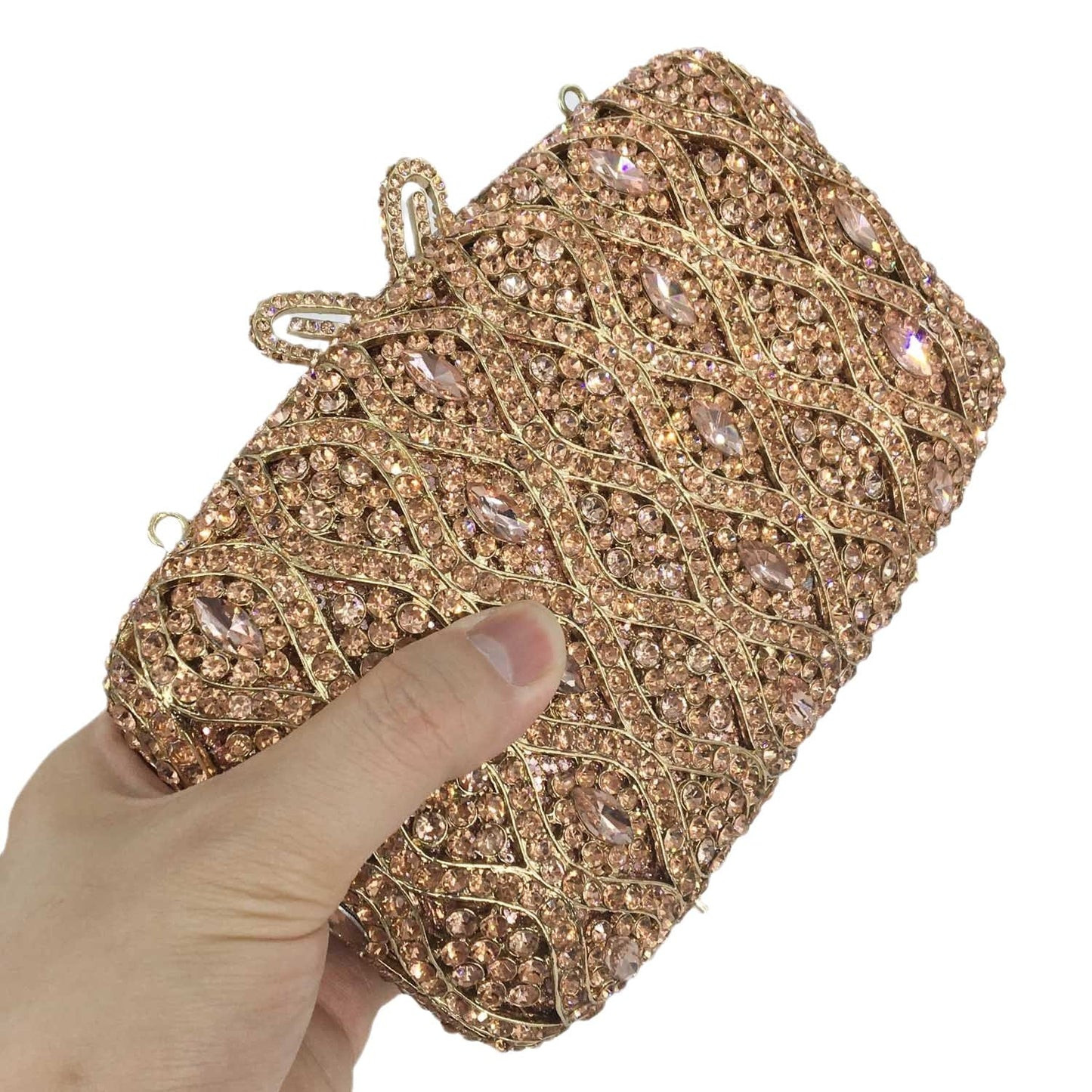 Factory Wholesales Luxury Crystal Clutch Bag Diamond Wedding Purse Women Party Hardcase Handbags
