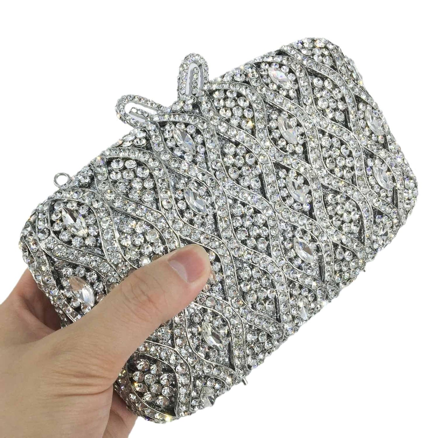 Factory Wholesales Luxury Crystal Clutch Bag Diamond Wedding Purse Women Party Hardcase Handbags