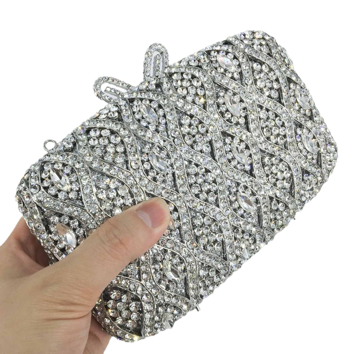 Factory Wholesales Luxury Crystal Clutch Bag Diamond Wedding Purse Women Party Hardcase Handbags