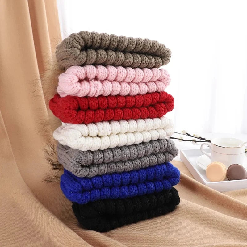 Factory Women Winter Cold-proof Thermal Knitted Wool Ball Hat