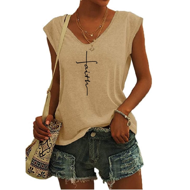 Faith Heart shirts for women drop  t-shirts american clothing tshirts with tshirt custom logo printed y2k cotton shirt