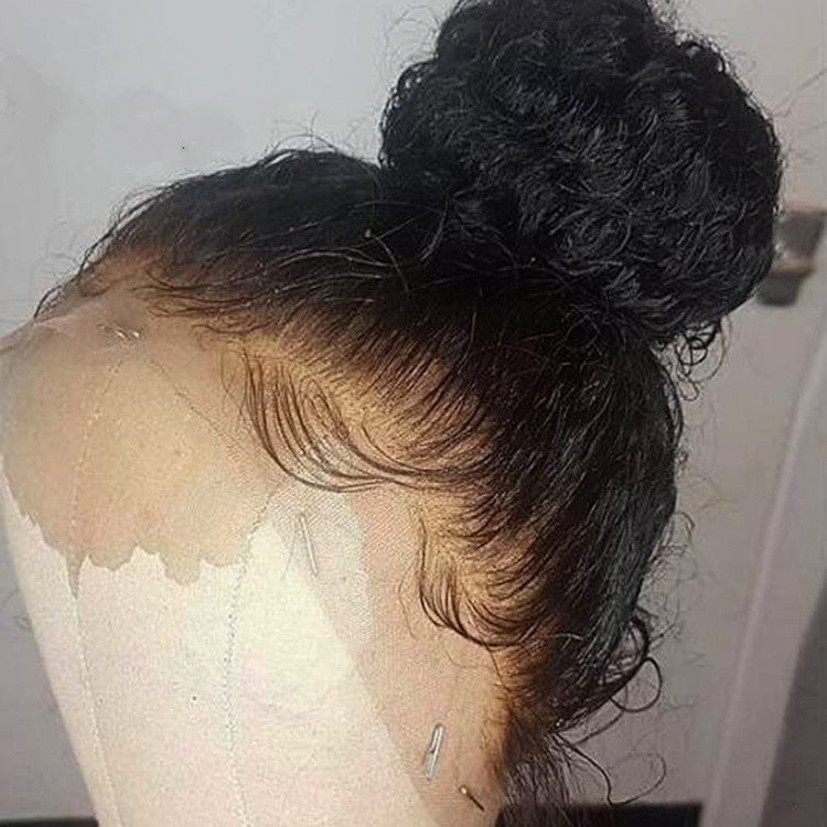 Fake Skin Curly Raw Virgin Brazilian Human Hair Natural Color 360 Fake Scalp Wig