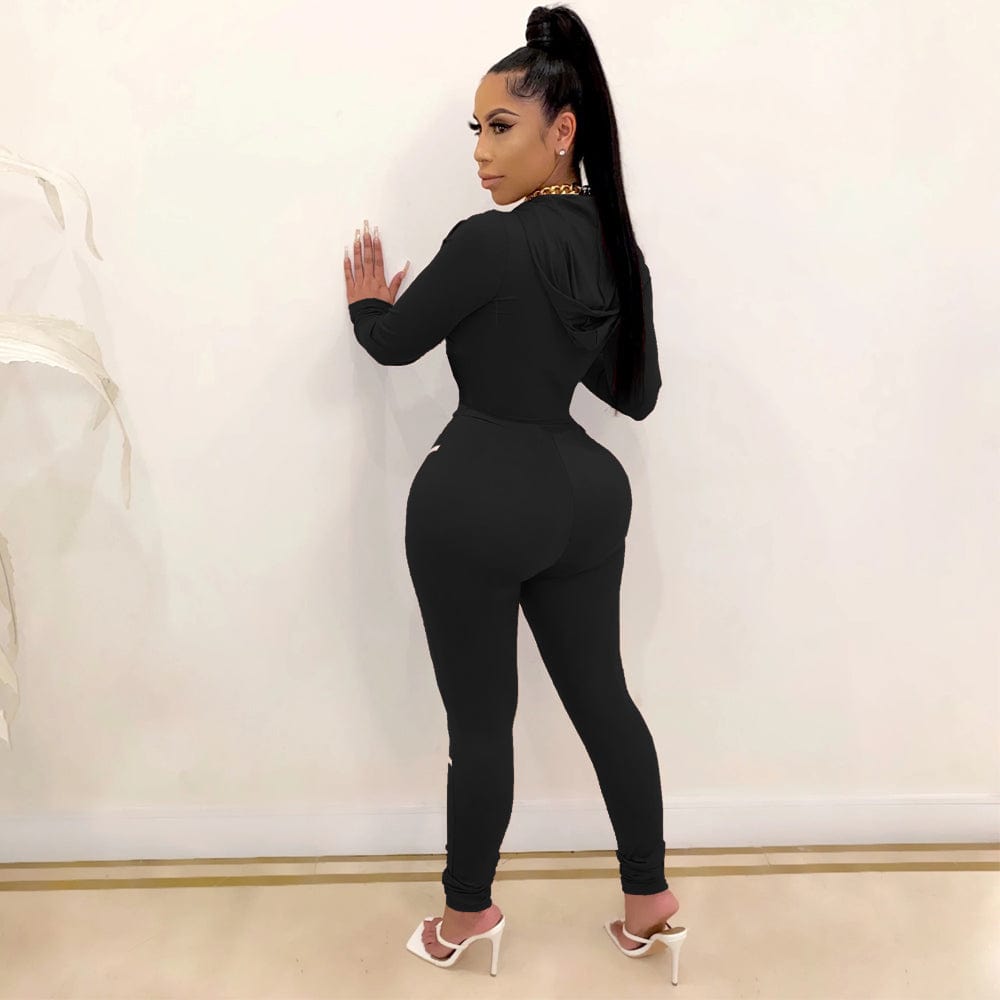 Fall 2022 Women Clothes Women's Fashion Offset Printed Long Sleeved Hoodie Sportswear Zipper Top Pants Sportswear Two-piece