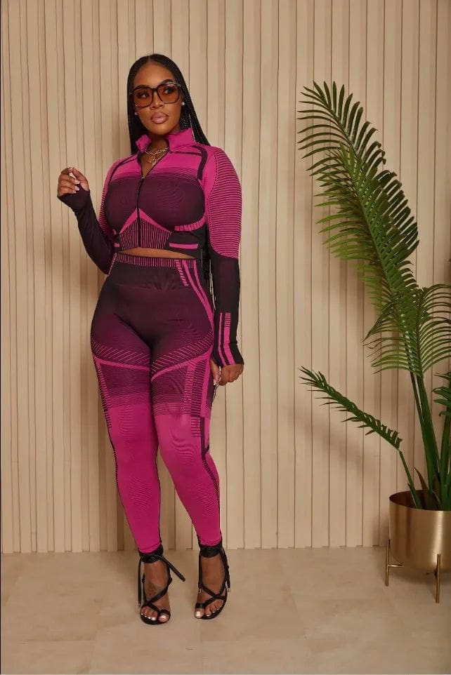 Fall 2023 Fashion Printed Women's Set Long Sleeve T Shirt and Legging Pants Active Wear Yoga Two Piece Sets Tracksuit Outfits