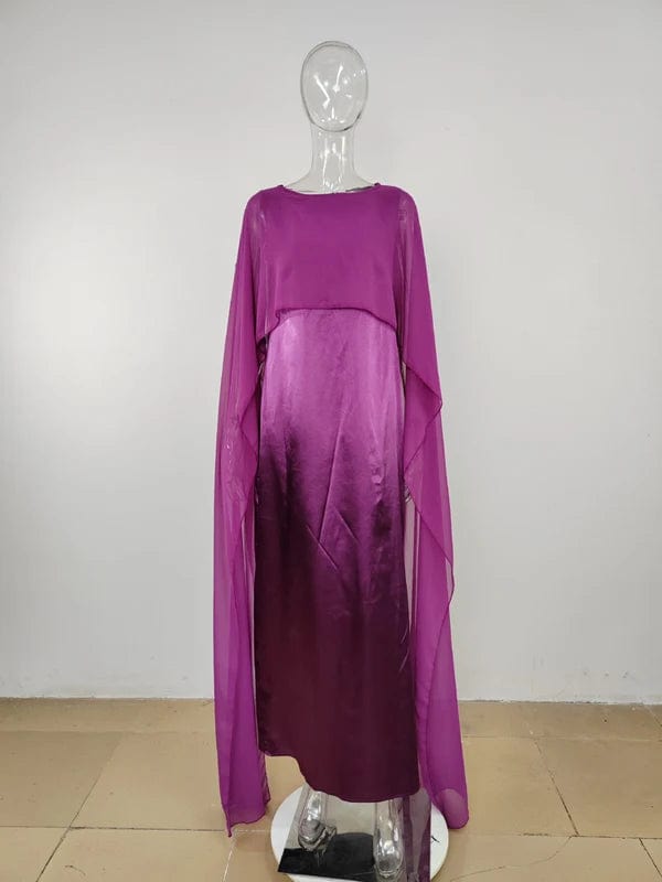 Fall 2023 Muslim Women Vintage Fashion Clock Long Sleeve Loose Robe Ladies Casual Party Evening Chiffon Long Maxi Dress Vestidos