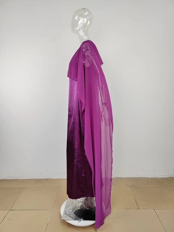 Fall 2023 Muslim Women Vintage Fashion Clock Long Sleeve Loose Robe Ladies Casual Party Evening Chiffon Long Maxi Dress Vestidos