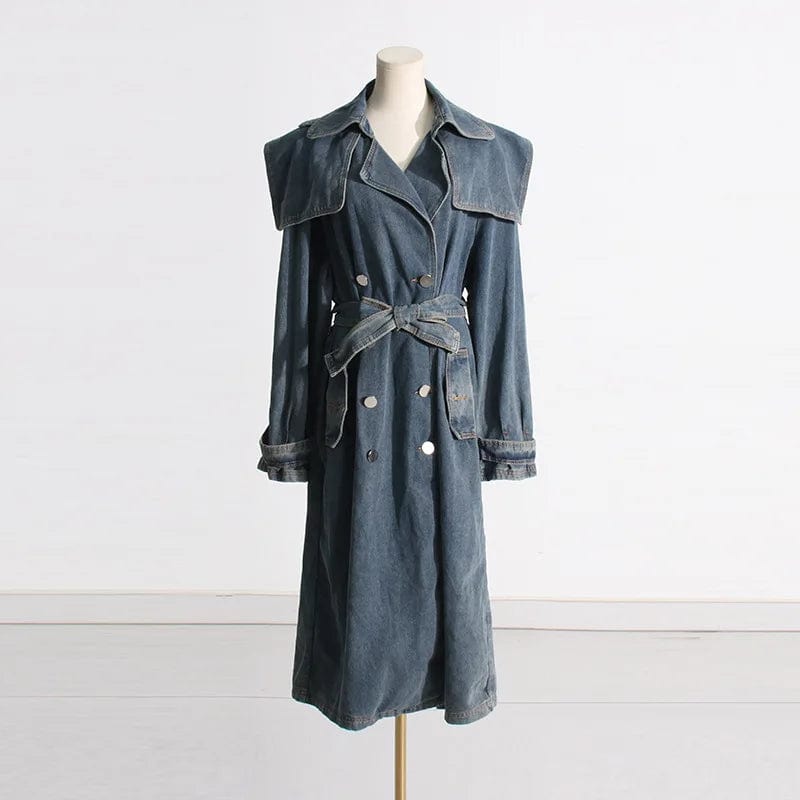 Fall 2023 new arrivals collection women fashion denim  women's trench coats long coat