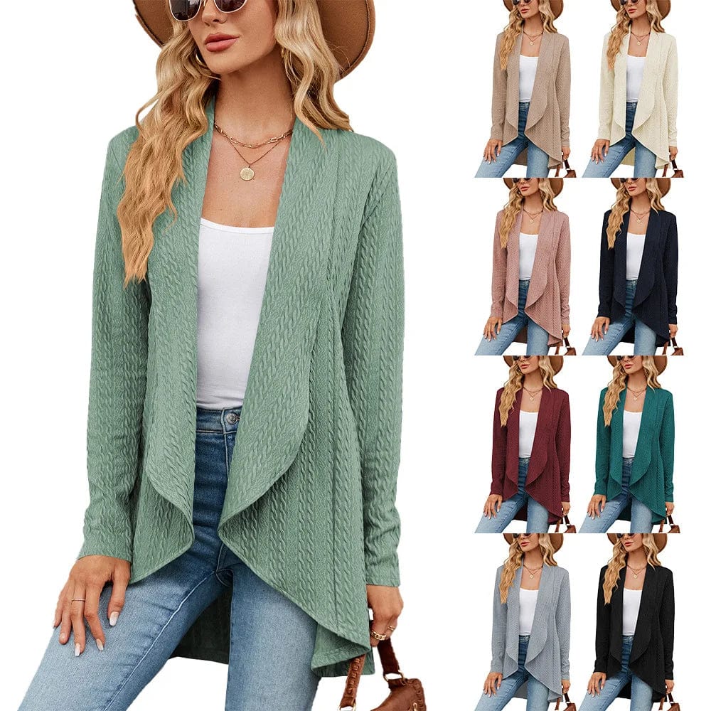 Fall 2023 women clothes  Autumn Fashion Women Ribbed Open Front Knit Cardigan For Woman