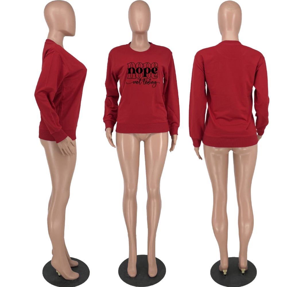 Fall Clothing For Women Women Loose Offset Pyrography Sweatshirt