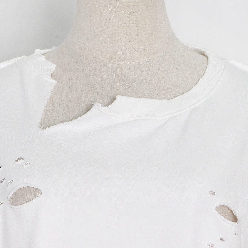 Fall streetwear ladies vintage distressed pullover sweatshirt fashionable plain blank crew neck sweatshirt for women