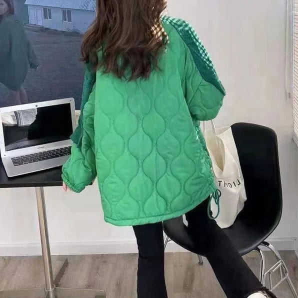 Fall winter fashion ladies patchwork knitted top casual side drawstring high neck pullover sweater women