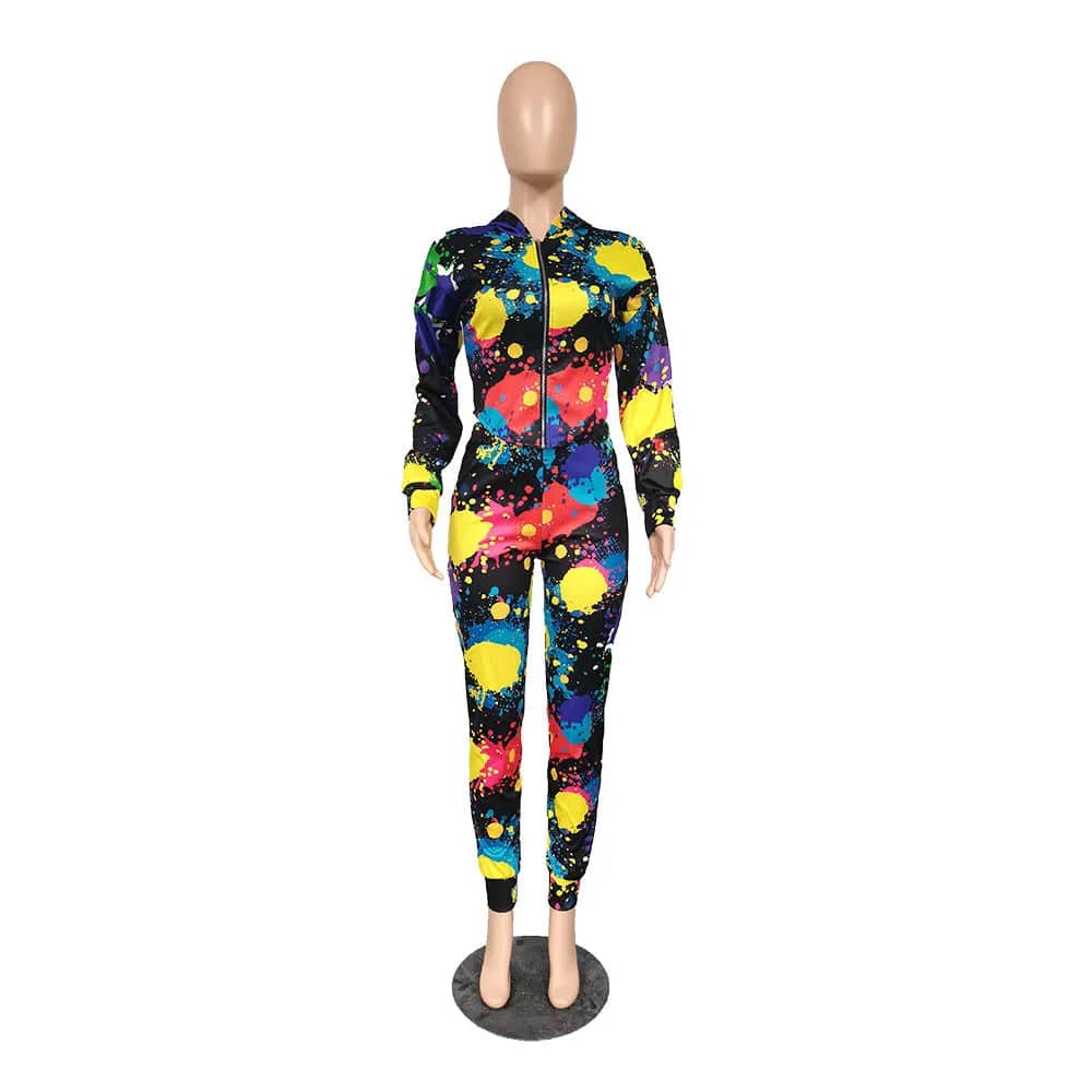 Fall Winter Full Zip Up Hoodies Sweatshirts Gym Outfits 2 Two Pieces Pants Set Women Clothing Tracksuit