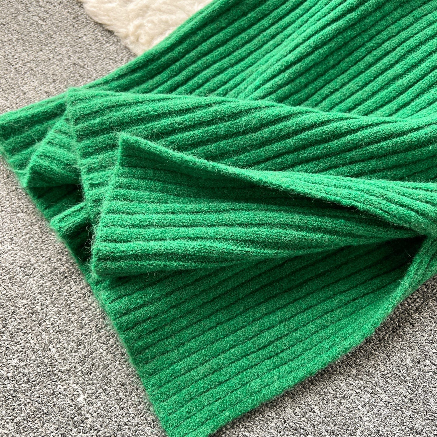 Fall Winter High-Grade Loose Binding Waist knit Cardigan Coat + Slim Halter Dress Two-Piece Set