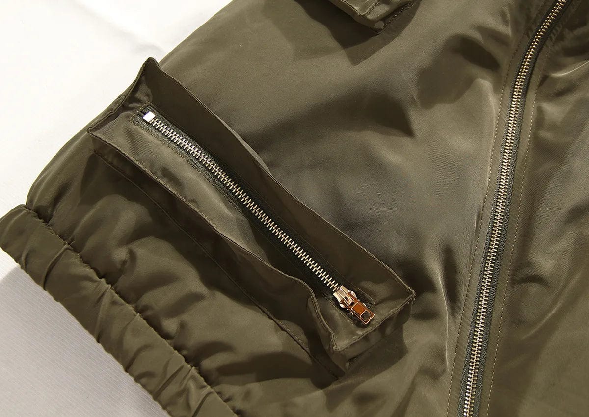 Fall Winter Ladies Zipper Crop Puffer Coat Jacket With Mini Cargo Skirts Sets Women Sexy 2 Piece Outfit