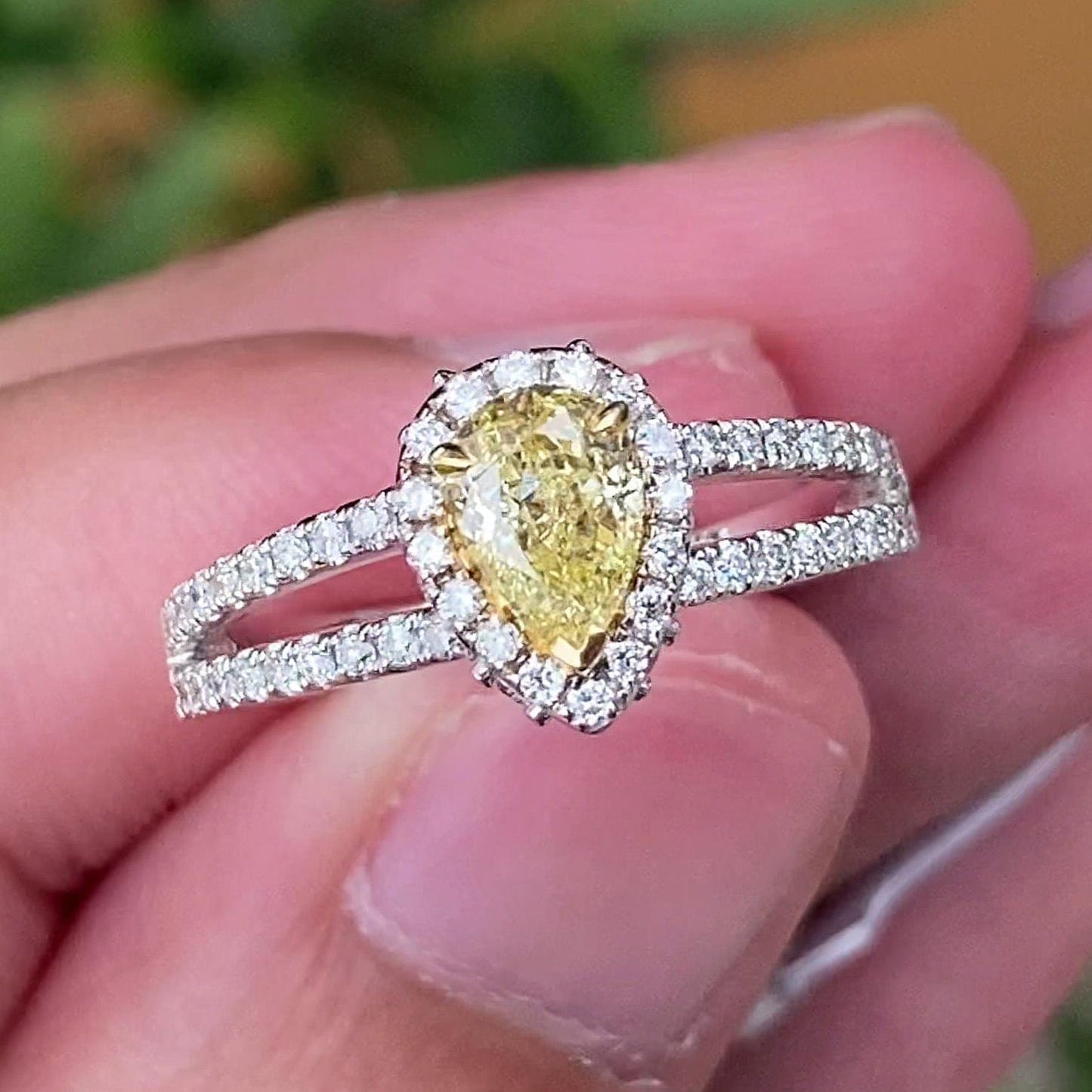 famous brand jewelry pure white 18k  gold fancy real yellow diamonds  rings for women