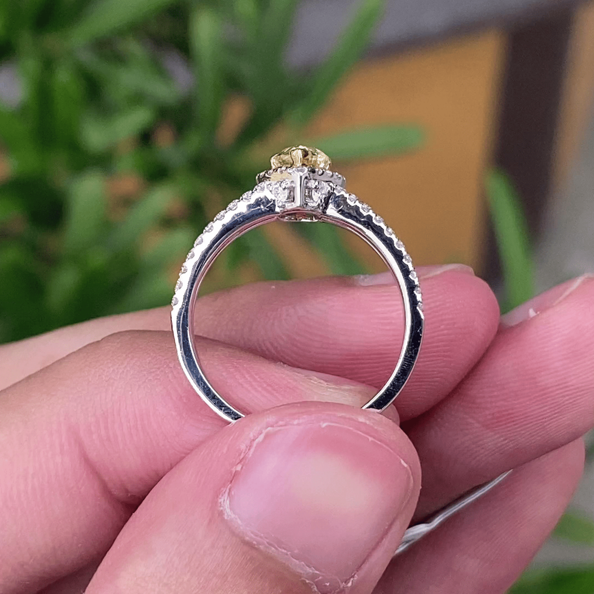 famous brand jewelry pure white 18k  gold fancy real yellow diamonds  rings for women