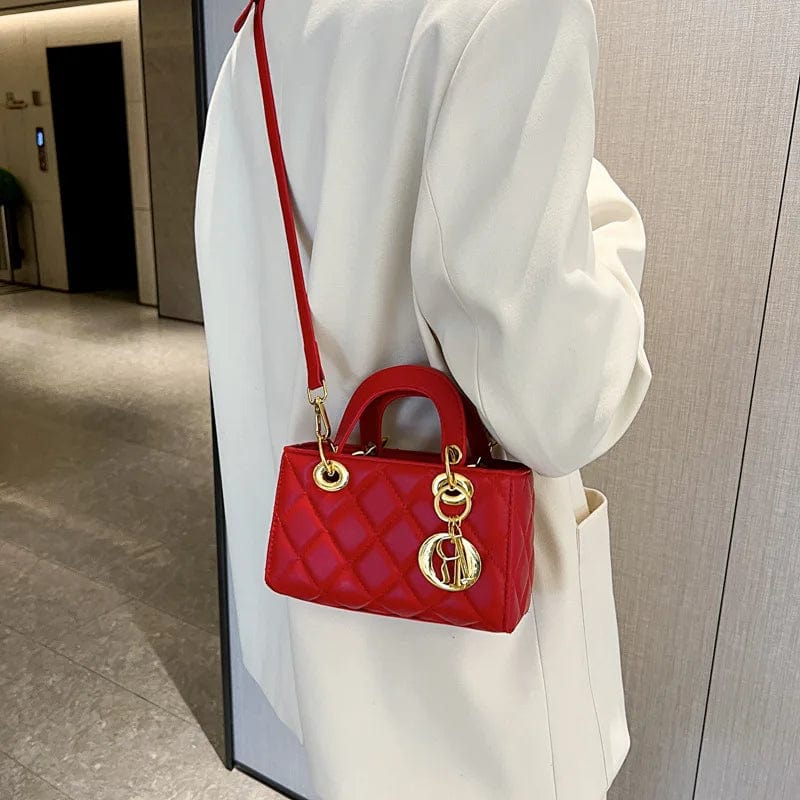 Famous Brand Purses And Handbags Luxury Designer Quilted Tote Bags Diamond Lattice Top Handle Lady Bags Elegant Shoulder Bags