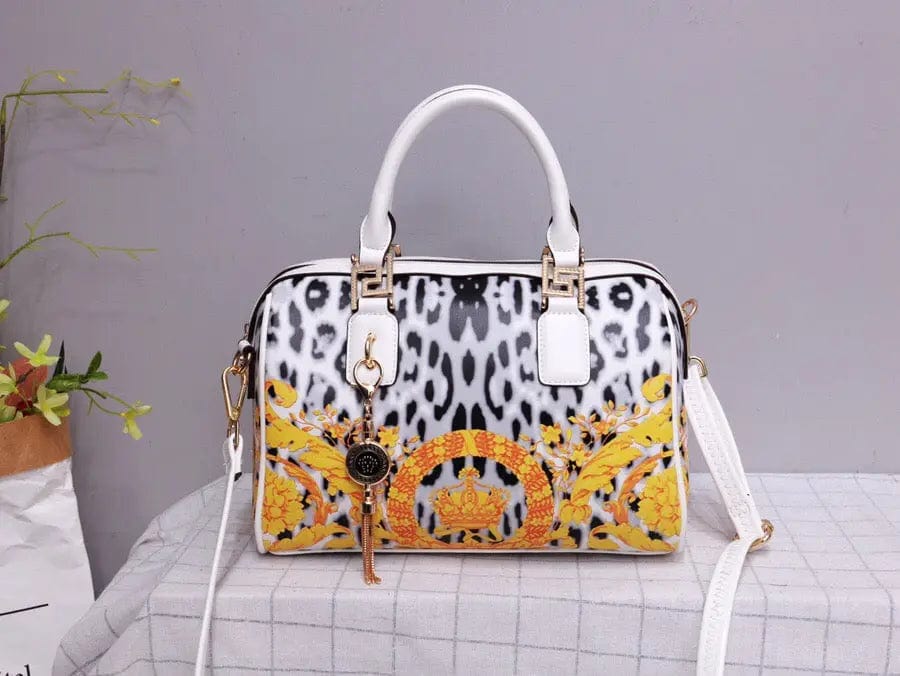 Famous Brand Top Quality Leather Leopard Print Boston Bags Women Genuine Leather Handbags Cosmetic Bag Handbags for Women Luxury
