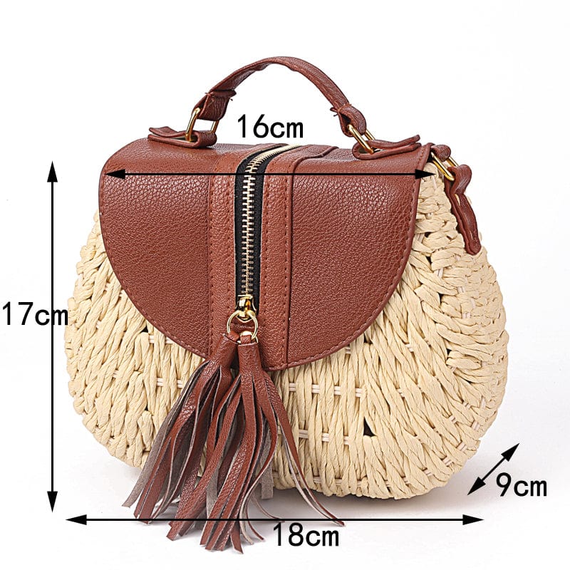 Famous Designer Ladies Woven Knitting Messenger Crossbody Bags Summer Bohemian Tassel Straw Beach Shoulder Bag